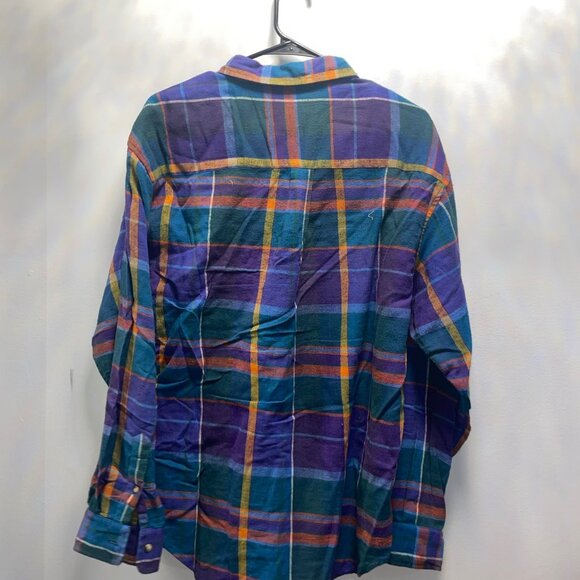 Plaid Button-Down Shirt By Prides Landing  Medium  100% Cotton  Multicolor - Picture 2 of 9